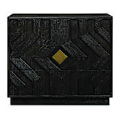 Uttermost Faulkner 3 Drawer Modern Chest Black / Brass