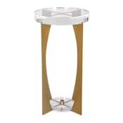 Uttermost Kolkata 14" Diameter Glass Top Crystal and Iron Accent Table Gold