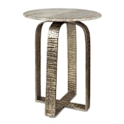 Uttermost Warner 18" Diameter Aluminum Table Silver / White