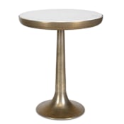 Uttermost Gianno 21" Diameter Aluminum, Marble, and MDF Table Brass / White