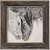 Uttermost Custom Black And White Horses 31-1/2" x 31-1/2" Framed Horse Painting on Archival Paper Black and White