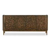 Uttermost Melbourne Mappa Burl 4 Door Cabinet Woodtone