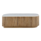 Uttermost Arik 52" Wide Alder, Marble, and Plywood Table White / Woodtone