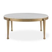 Uttermost Tylan 40" Diameter Iron and Marble Table Brass / White