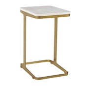 Uttermost Tylan 16" Wide Iron and Marble Table Brass / White