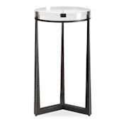 Uttermost Midas 14" Diameter Crystal Table Black
