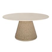 Uttermost Cardoso 60" Diameter Wicker Table Brown / White / Woodtone