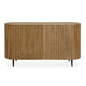 Uttermost Reese 59" Wide Mindi Wood Pleated 2 Door Accent Cabinet Woodtone