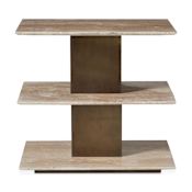 Uttermost Travertini 24" Wide Iron, Marble, and MDF Table Bronze / Brown