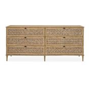 Uttermost Coast 6 Drawer Rattan Chest Woodtone