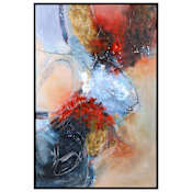 Uttermost Summer Sunset 74" x 50" Framed Abstract Hand Painted by Carolyn Kinder Red / Blue