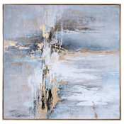 Uttermost Road Less Traveled 51" x 51" Framed Abstract Art Print by Carolyn Kinder Soft Blues