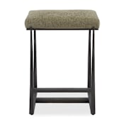 Uttermost Midas 19" Wide Fabric, Iron Bar Stool with Textured Moss Upholstery Textured Antique Bronze