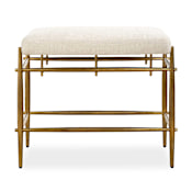 Uttermost Karleen 26" Wide Brass Framed Cotton and Polyester Bench Gold