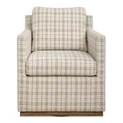 Uttermost Basie 32" Wide Casual Linen Swivel Chair White