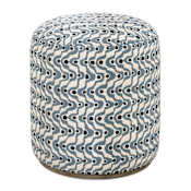 Uttermost Cas 17" Wide Standard Fabric Ottoman Blue