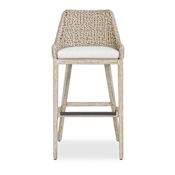 Uttermost Paloma 22" Wide Mahogany and Wicker Outdoor Bar Stool Gray / White
