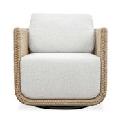 Uttermost Santorini 30" Wide Outdoor Swivel Lounge Chair Brown