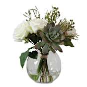 Uttermost Belmonte 13" Tall Glass Faux Flora Planter Clear