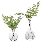 Uttermost Country 21" Tall Glass and Iron Faux Flora Planter - Set of 2 Clear