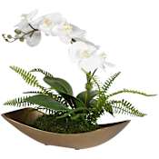 Uttermost Transcend 16" Tall Aluminum Faux Flora Planter Antique Brass