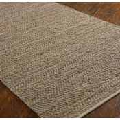 Uttermost Tobais 5' x 8' Hemp and Leather Hand Woven Rectangle Area Rug Beige Gray