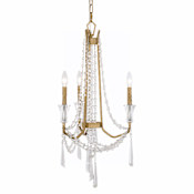 Varaluz Barcelona 3 Light 17" Wide Crystal Candle Style Chandelier Brass Kisser