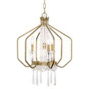 Varaluz Barcelona 4 Light 18" Wide Crystal Pendant Brass Kisser