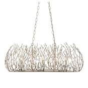 Varaluz Bask 6 Light 36" Wide Crystal Linear Pendant Gold Dust