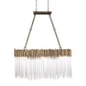 Varaluz Matrix 6 Light 37" Wide Linear Chandelier Havana Gold