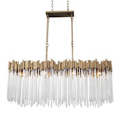 Varaluz Matrix 8 Light 49" Wide Linear Chandelier Havana Gold