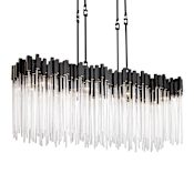 Varaluz Matrix 8 Light 49" Wide Linear Chandelier Matte Black