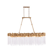 Varaluz Matrix 10 Light 60" Wide Linear Chandelier Havana Gold