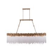 Varaluz Matrix 12 Light 72" Wide Linear Chandelier Havana Gold