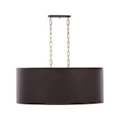 Varaluz Cannery 6 Light 30" Wide Drum Chandelier Dark Bronze / French Gold