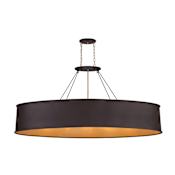 Varaluz Cannery 7 Light 62" Wide Drum Chandelier Dark Bronze / French Gold
