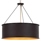 Varaluz Cannery 5 Light 28" Wide Pendant Dark Bronze / French Gold
