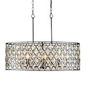 Varaluz Windsor 8 Light 36" Wide Crystal Drum Chandelier Carbon / Havana Gold