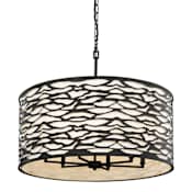 Varaluz Kato 6 Light 30" Wide Drum Chandelier Carbon Black