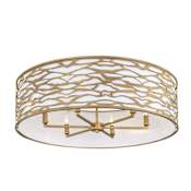 Varaluz Kato 6 Light 30" Wide Semi-Flush Drum Ceiling Fixture Havana Gold
