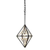 Varaluz Marcia 10" Wide Crystal Pendant Matte Black / French Gold