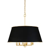 Varaluz Coco 6 Light 24" Wide Pendant Matte Black / French Gold