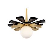 Varaluz Daphne 25" Wide LED Abstract Pendant Matte Black / French Gold