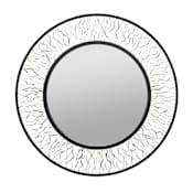 Varaluz Estela 30" Diameter Circular Steel Framed Accent Mirror Matte Black / French Gold