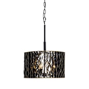 Varaluz Estela 3 Light 16" Wide Pendant Matte Black / French Gold