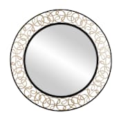 Varaluz Scribble 33" Diameter Circular Steel Framed Accent Mirror Matte Black / Artifact