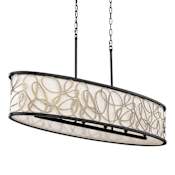 Varaluz Scribble 6 Light 48" Wide Linear Pendant Matte Black / Artifact / Taupe