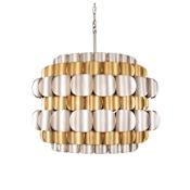 Varaluz Swoon 6 Light 27" Wide Drum Chandelier Antique Gold / Gold Dust