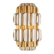 Varaluz Swoon 2 Light 16" Tall Wall Sconce Antique Gold / Gold Dust