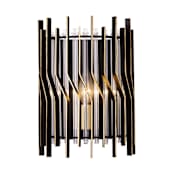 Varaluz Park Row 11" Tall Wall Sconce Matte Black / French Gold